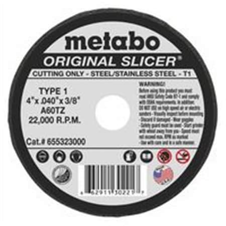 Metabo 469-55323 Type 1 Slicer Wheels 4 X 0.040 X 0.38 In. A60Tz